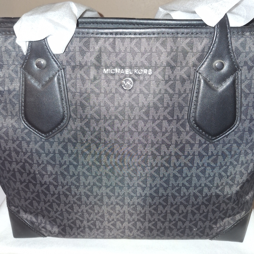 Michael Kors Monogram Black and Gray Tote